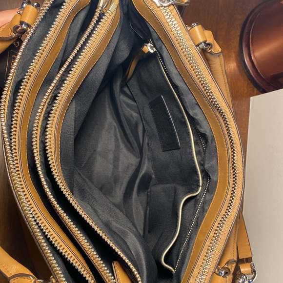 Coach Borough 30348 Tan Camel Leather Satchel Shoulder Bag - Picture 6 of 16